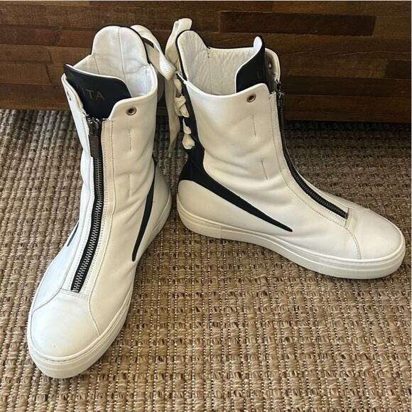 LITA by Ciara Fang White Front-Zip Hi-Top Sneakers – Size 6.5 / EU 37 - Picture 2 of 8